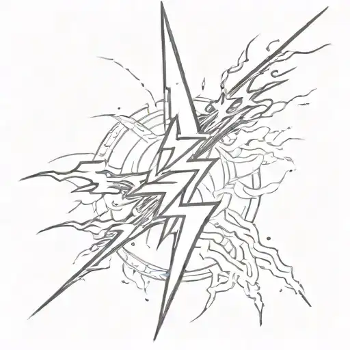 lightning bolt symbol tattoo design idea