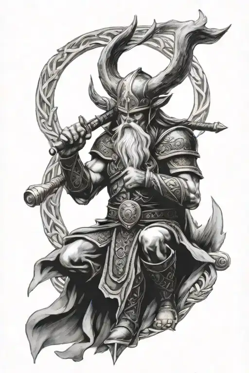 Odin viking tattoo design idea