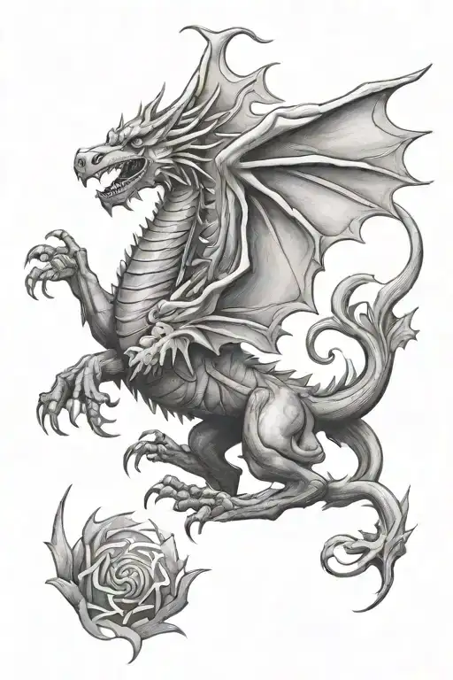 welsh dragon tattoo design idea