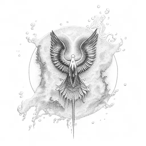 gazel stands on a rivers creek with floating water tattoo design idea