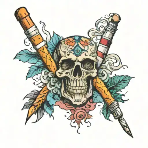 mix cigarettes fucked tattoo design idea