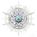 A detailed cog with a star in the middle tattoo design idea