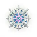 A detailed cog with a star in the middle tattoo design idea