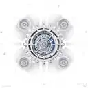 A detailed cog with a star in the middle tattoo design idea