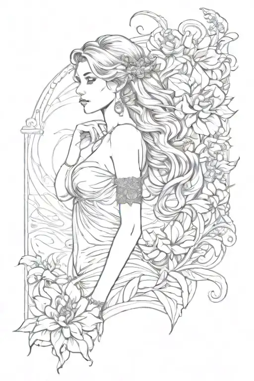full body Aphrodite realistic sexy girl shoulder tattoo tattoo design idea