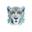A majestic jaguar surrounded by a lush tropical rainforest tattoo design idea