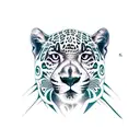 A majestic jaguar surrounded by a lush tropical rainforest tattoo design idea