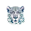 A majestic jaguar surrounded by a lush tropical rainforest tattoo design idea