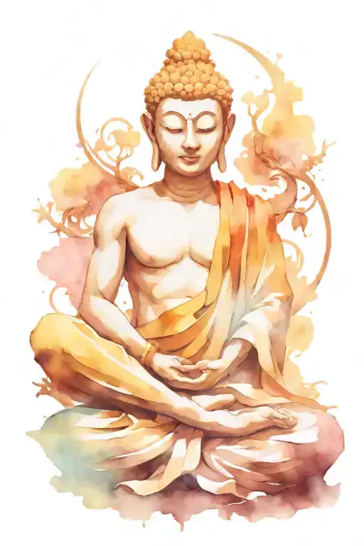 Wukong Buddha meditating tattoo design idea