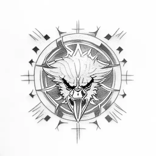 a man walking towards the steelers stadium in a shape of an eagle tattoo design idea