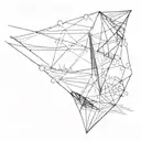 An abstract geometric design inspired by kitesurfing lines and waves tattoo design idea