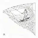 An abstract geometric design inspired by kitesurfing lines and waves tattoo design idea