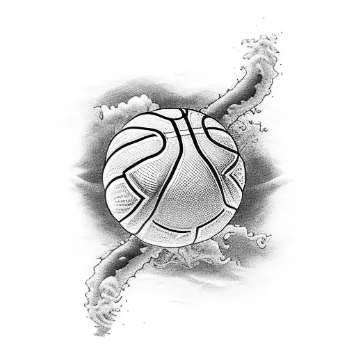 Basketball player diving into the ocean tattoo design idea