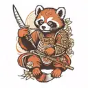 red panda samurai tattoo design idea