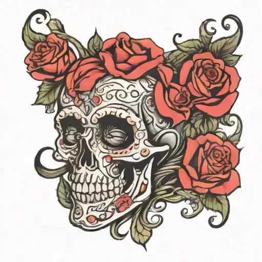 strath o scoop made of rose tattoo design idea