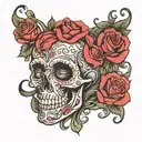strath o scoop made of rose tattoo design idea