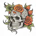 strath o scoop made of rose tattoo design idea