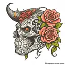 strath o scoop made of rose tattoo design idea