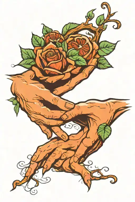 hands holding a date 04/02/2010 tattoo design idea