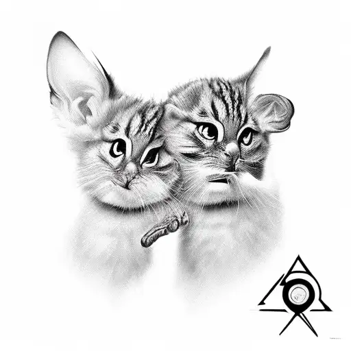 Twins boy girl tattoo design idea
