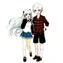 Twins boy and girl tattoo design idea