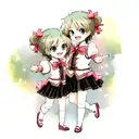 Twins boy and girl tattoo design idea