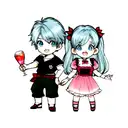Twins boy and girl tattoo design idea