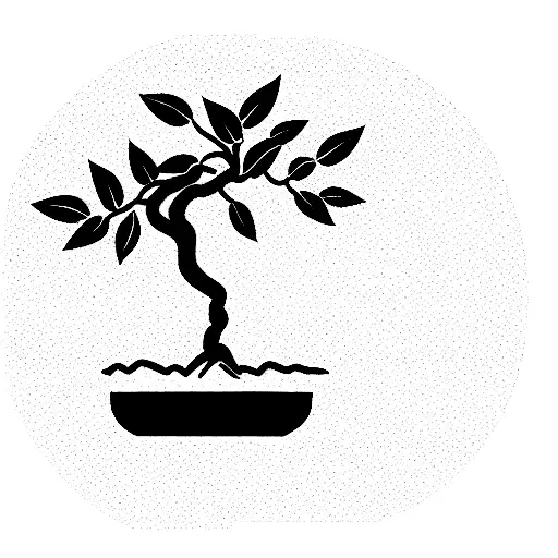 potted bonsai tree tattoo design idea