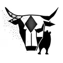 bull vs. bear tattoo design idea