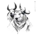 bull vs. bear tattoo design idea