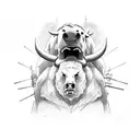 bull vs. bear tattoo design idea