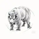 bull vs. bear tattoo design idea