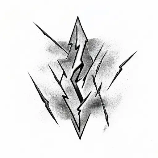 Realism "Lightning Bolt" Tattoo Idea BlackInk AI