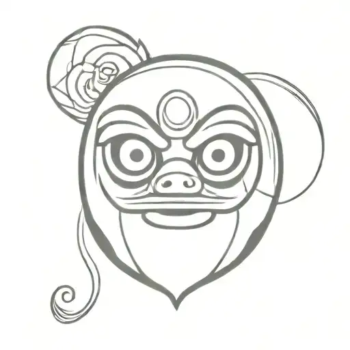 Daruma doll tattoo design idea