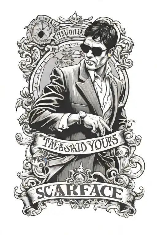 Scarface "The world is yours" tattoo design idea