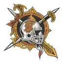 fsu spear going through the words faith family football tattoo design idea