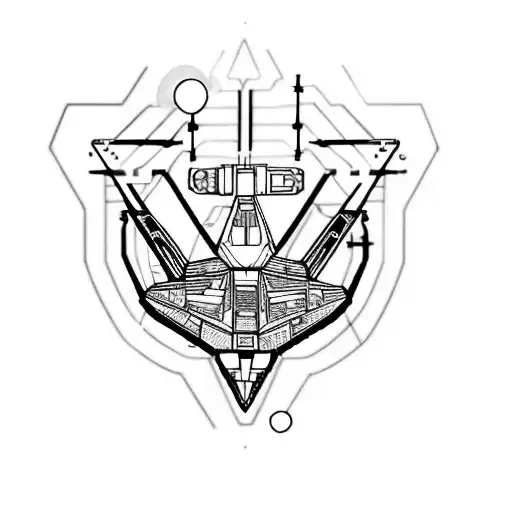 a star wars x - wing fighter tattoo design idea