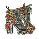 tall platform boots tattoo design idea