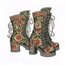tall platform boots tattoo design idea