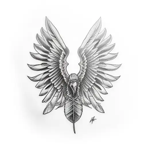 eagle feather tattoo design idea