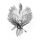 native american eagle feather tattoo design idea