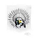 native american eagle feather tattoo design idea