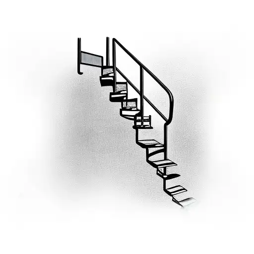running up stairs chasing money tattoo design idea