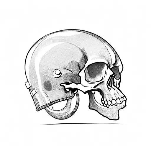 Skull whit tactical helmet MICH for the army  tattoo design idea