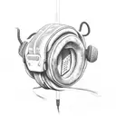 eel wearing headphones tattoo design idea