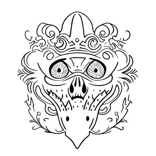 ghost face small tattoo design idea