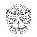 ghost face small tattoo design idea