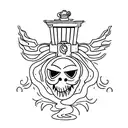 ghost face small tattoo design idea