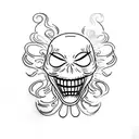 ghost face small tattoo design idea