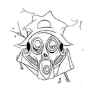 ghost face small tattoo design idea